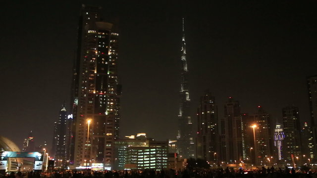 Dubai Downtown view at night