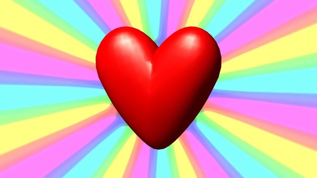 Love heart with rainbow waves seamless loop video