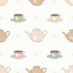 tea party seamless pattern