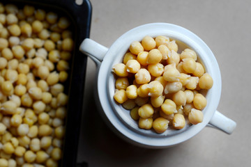 Cooked Chickpeas in a Pot