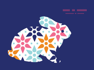 Vector abstract colorful stars bunny rabbit silhouette Easter