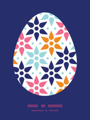 Vector abstract colorful stars Easter egg sillhouette frame card