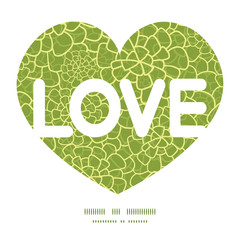 Vector abstract green natural texture love text frame pattern