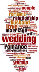 Obraz premium Wedding word cloud concept. Vector illustration