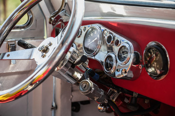 Interior of old vintage car