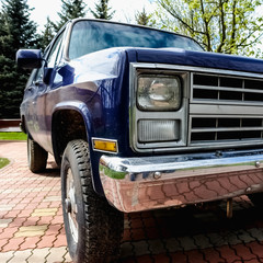 Fototapeta premium Old retro or vintage car front side