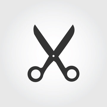 Scissors icon, flat design