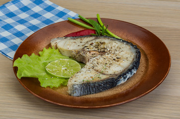 Grilled shark steak