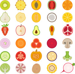 Fruits and vegetables vector collection