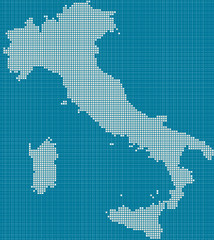 Fototapeta na wymiar Mappa d'Italia, astratta, science fiction, pixel