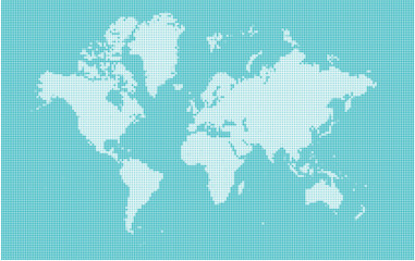 Fototapeta na wymiar Cartina del mondo a pixel, astratta, internet