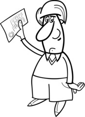 man with document coloring page