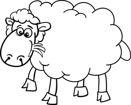 sheep farm animal coloring page Stock Vector | Adobe Stock