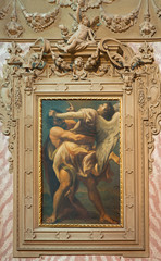 Fototapeta na wymiar Bologna - Battle of Jacob with the angel in st. Dominic church