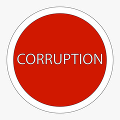 Sign ban corruption. Vector.