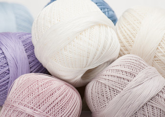 Pile Of Cotton Crocheting Thread Bobbins