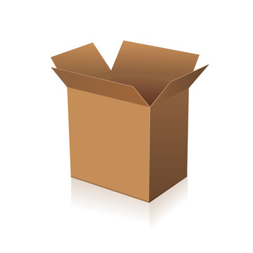 Paper brown box packaging vector