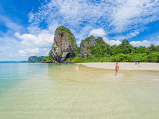 Fototapeta premium The railay tropical beach thailand