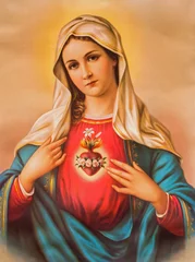 Foto auf Acrylglas Das Herz der Jungfrau Maria - typisches katholisches Bild © Renáta Sedmáková