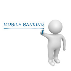 Mobile banking  drawn by a white man