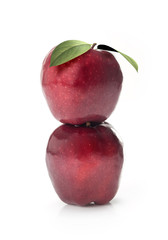 red apple fruit  isolated on white background