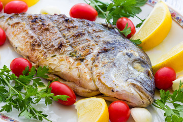 Grilled sea bream