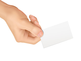 Fototapeta premium business concept: hand holding a business card