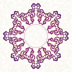 Gold, purple ornament in east style.