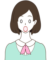 女性　驚く