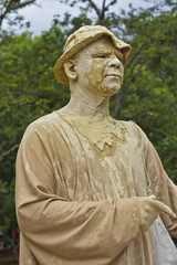 Popular street artist performing a live statue