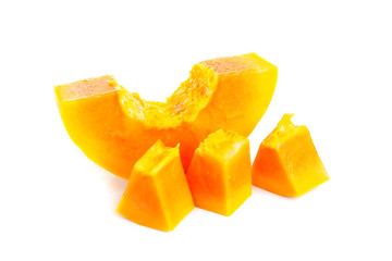 whole papaya fruits on white background