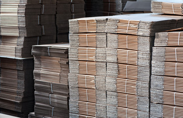 Piles of Unused Card Boards at the Factory