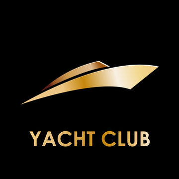 Vector golden sign yacht and boat