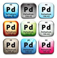 An icon with the chemical element Palladium