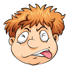 A man biting his tongue