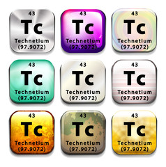 An icon showing the chemical Technetium
