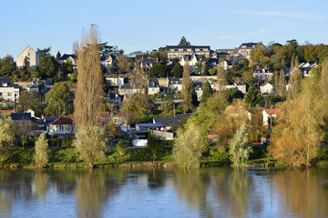Fototapeta na wymiar River Loire at Tours in France