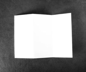 blank white folding paper flyer