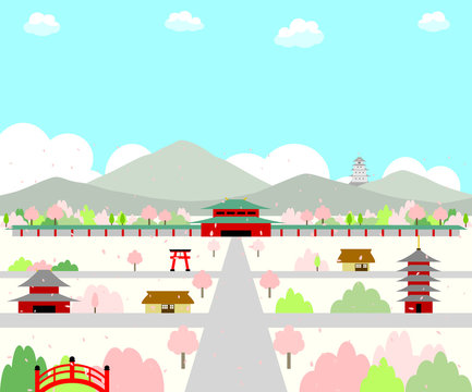 城下町　桜