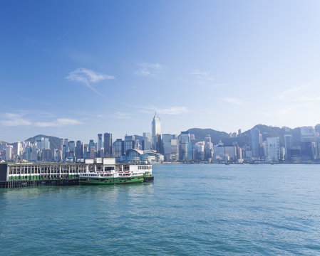 View of Victoria Harbour in Hong Kong during daytime