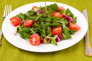 plate with mixed salad