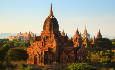 Fototapeta na wymiar The Temples of Bagan at sunset, Bagan, Myanmar