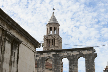 Fototapeta na wymiar architectural ruins of Croatia, Split, square Diocletian