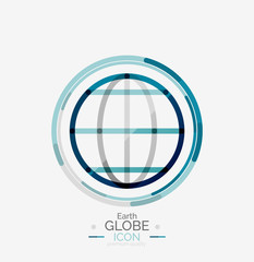 World globe logo stamp