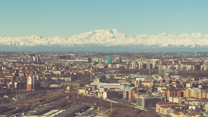 Fototapeta na wymiar Skyline Milano panorama