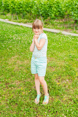 Summer portrait of adorable little girl