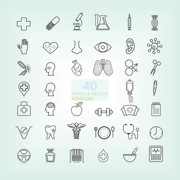 40 Medical & Health line icon