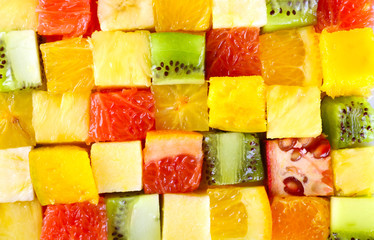 Sliced fruits background