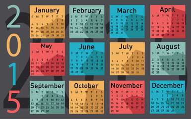 2015 year vector calendar