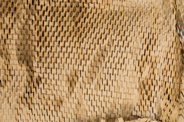 Closeup of brown paper packaging